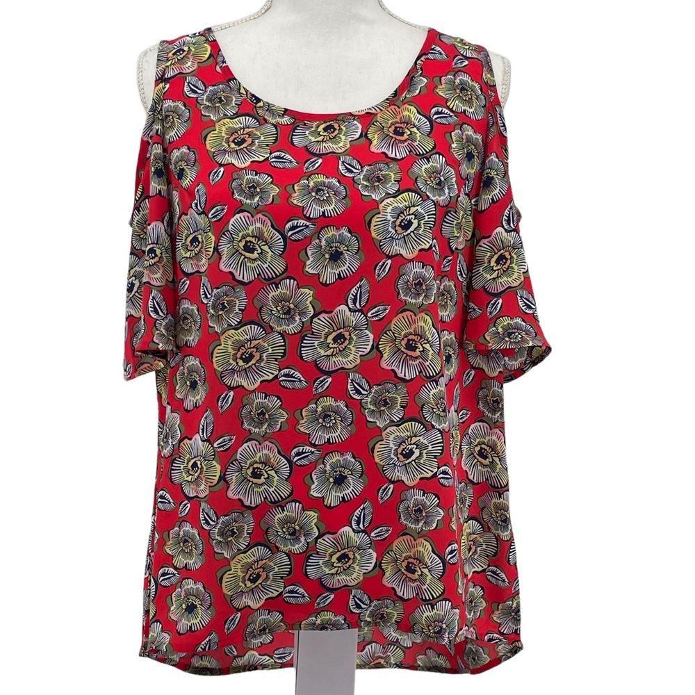 Kut from the Kloth Floral Cold Shoulder Top